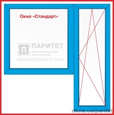 Цельностеклянная Правая поворотно откидная балконная дверь с окном 